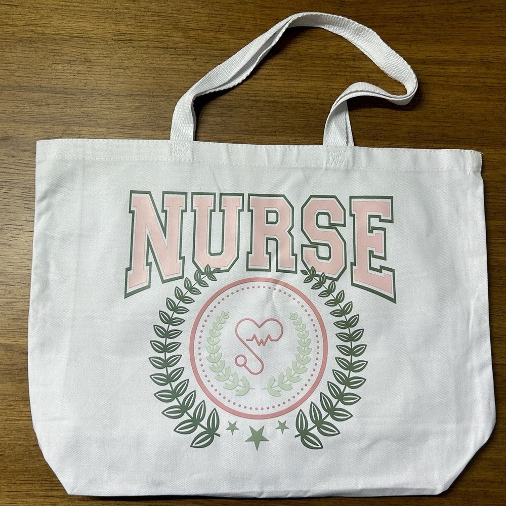 NEW White and Pink Nurse Tote Bag - Picture 1 of 1